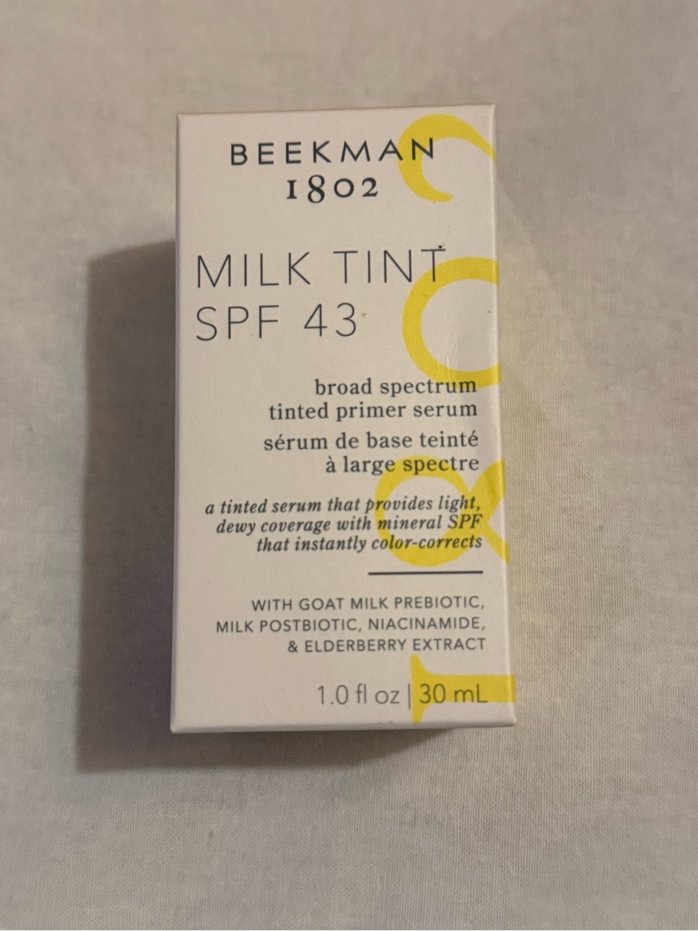 Beekman 1802 Milk Tint SPF 43 Tinted Primer Serum Medium 1 oz BNIB
